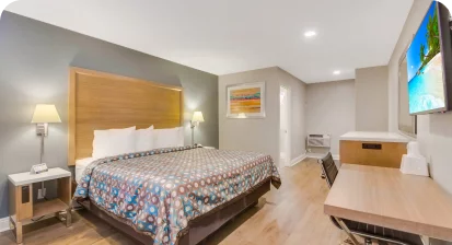 one queen bed and modern amenities, ADA